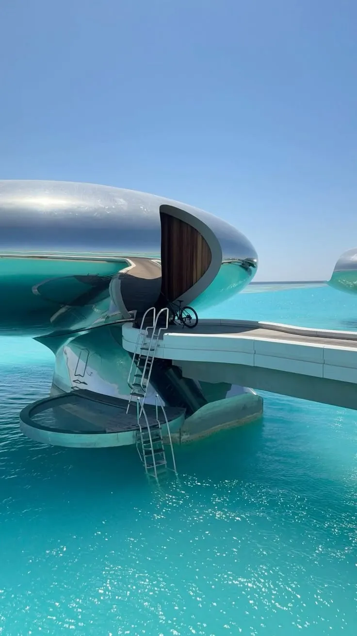 Overwater luxury hotel villa